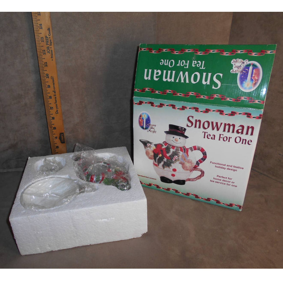 Chadwick-Miller Snowman Tea For One Ceramic Hand Painted 1997 Vintage #31663 - Picture 10 of 13